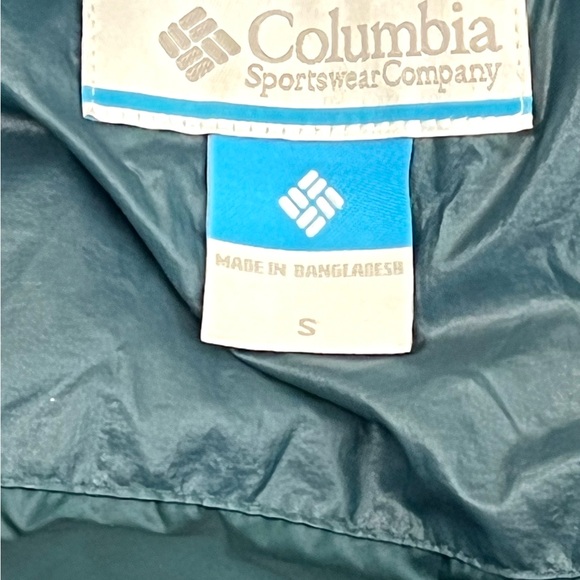 Columbia Omni Heat Womens Sz.Sm. Teal Puffer Coat Removable Faux Fur Lined Hood - Picture 3 of 12